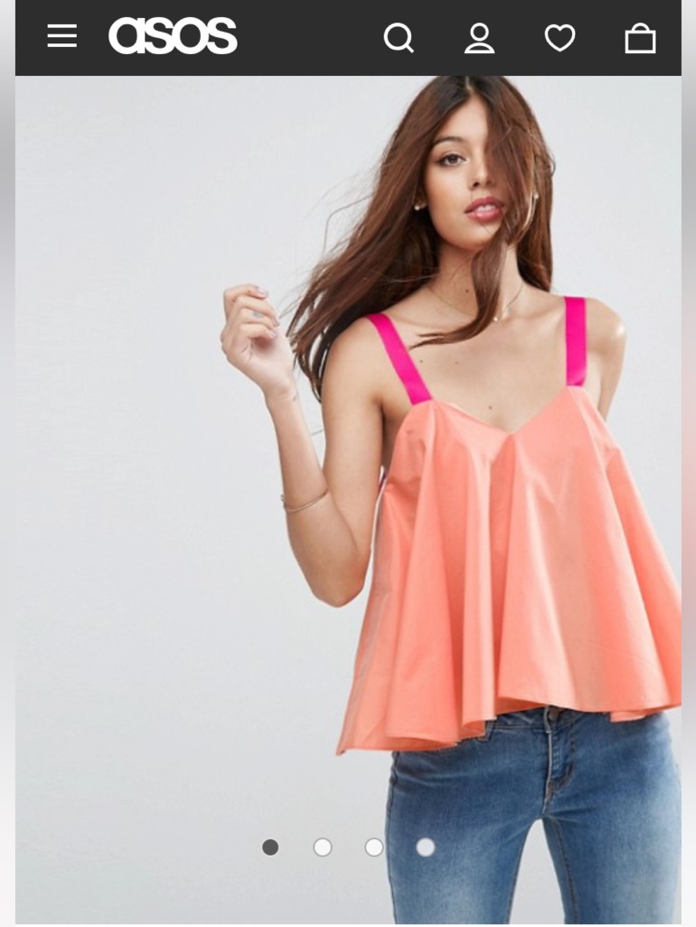 ASOS Orange Camisole with Pink Straps